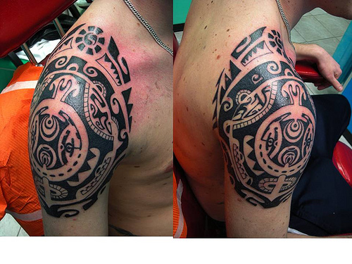 tatuagem maori panturrilha