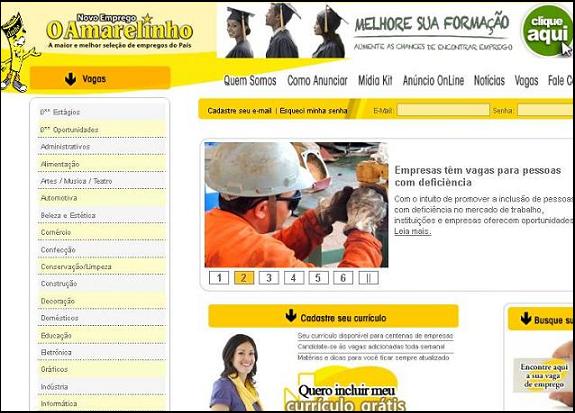 Site O Amarelinho, www.oamarelinho.com.br