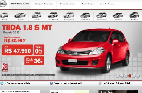 Site Nissan Brasil – www.nissan.com.br