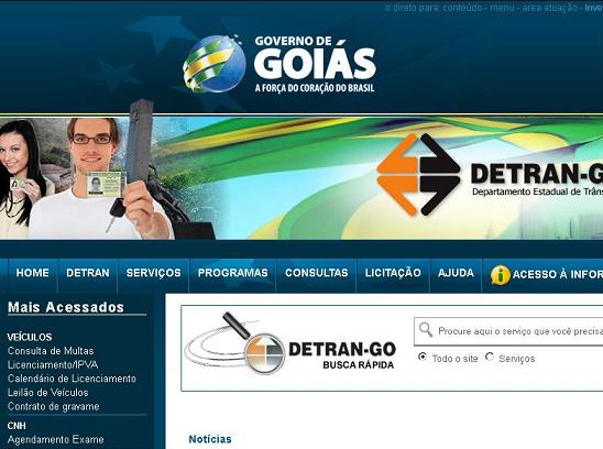 Site Detran GO – www.detran.goias.gov.br