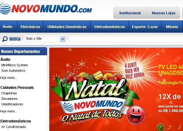 Site Lojas Novo Mundo : www.novomundo.com.br